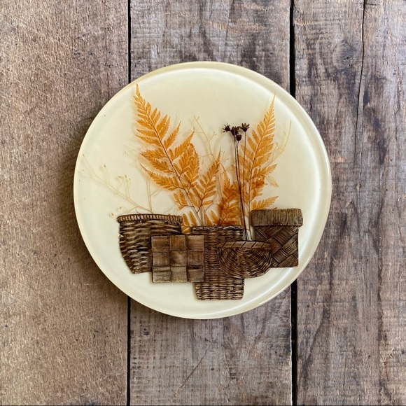 Vintage Accents Vintage Pressed Flower Resin Hot Plate Poshmark